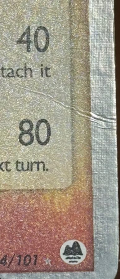 Crease through the attack text, before treatment
